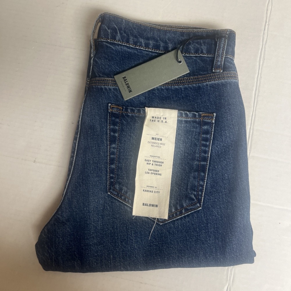 Baldwin Extended Rise Relaxed Tapered Leg Meier Corso Jeans‎ NWT 31x28 USA